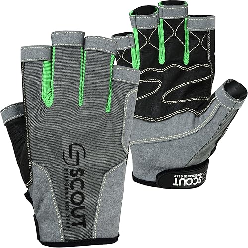 SCOUTPERFORMANCEGEAR Premium Sailing Gloves Dexter Series 34 Finger Padded Grippy Palm  Spandex Back for Best Sailing, Kayaking, Fishing Experience disponible en Yaxa Colombia