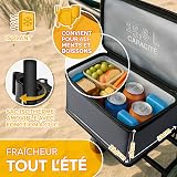 TRESKO® Chariot de transport pliable avec toit, compartiment isotherme et stores latéraux - Charge maximale : 150 kg - Chariot de transport avec pneus en caoutchouc plein et freins de stationnement - 6