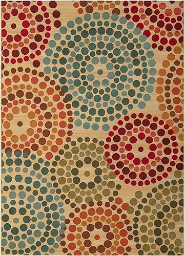 Miniatura 3 de Unique Loom Outdoor Modern Collection - Alfombra rectangular de 7 pies 1 pulgada x 10 pies, color beige y borgoña