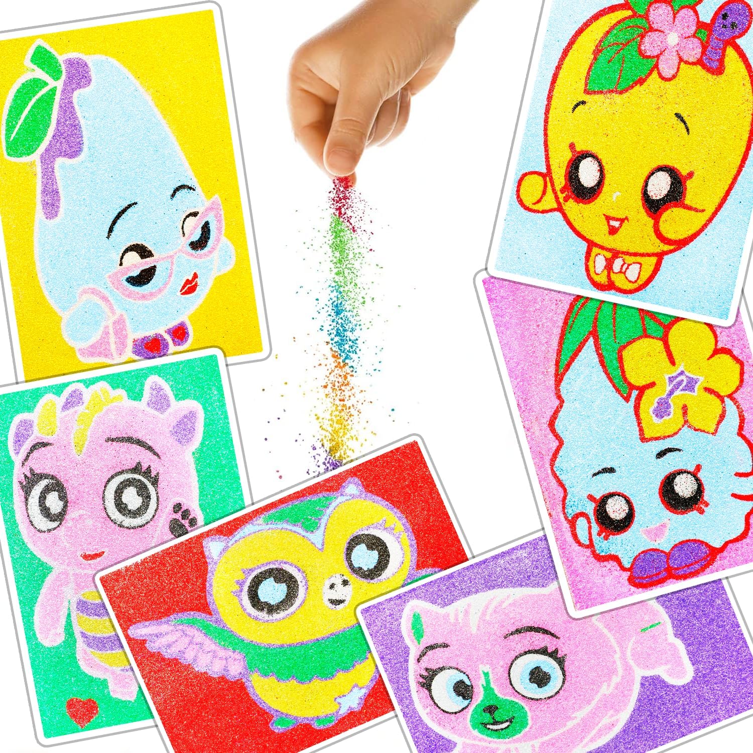 ALEXES Sand Art Kits for Kids – Sand Coloring Kit - Peel and Stick Sand Art Pictures - Gift Sandart for Kids Crafts - Colored Sand Painting