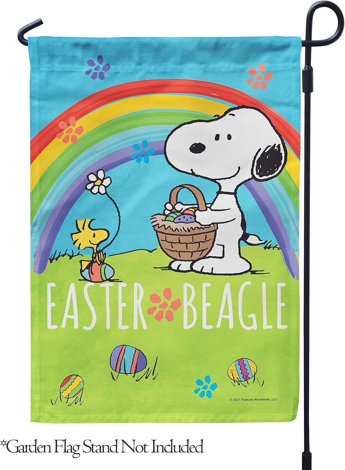 Flagology, PEANUTS Easter Beagle – Garden Flag 12" x 18", Officially Licensed PEANUTS®, Easter