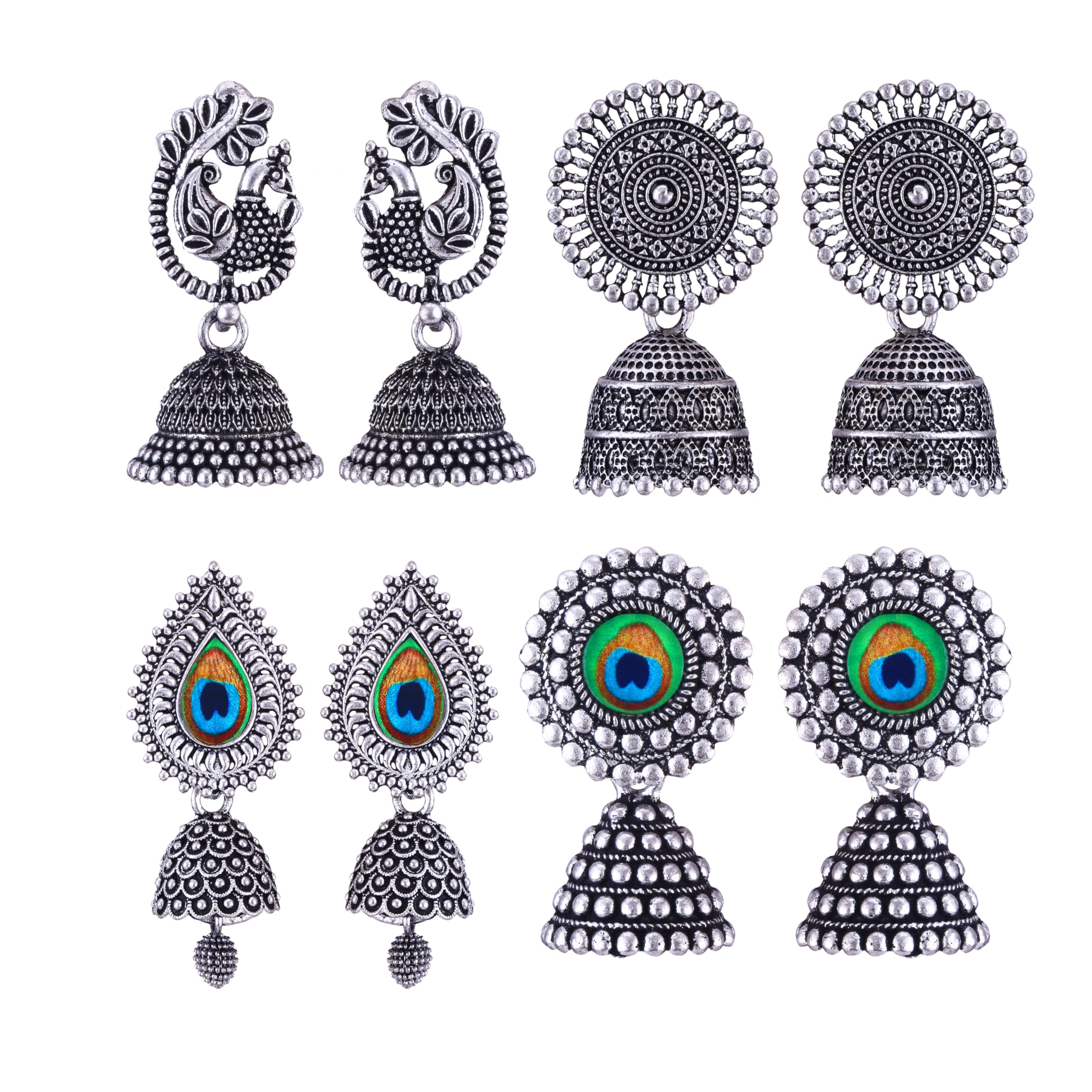 MEENAZ Earrings for women fashion jhumka oxidised Silver Earrings for women Combo chandbali pearl stylish Butterfly jhumkas traditional Jhumki Peacock Earrings For girls South Temple Ear Rings -M397 (B0CM94NLW6) Amazon Price History, Amazon Price Tracker