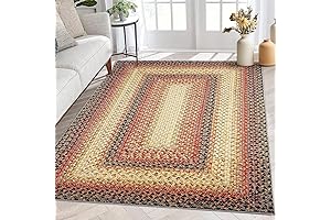 Rustic 5x7 Braided Print Boho Floor Cover