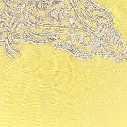 Miniatura 6 de The White Petals Funda de cojín amarillo mostaza (damasco bordado en oro, 16 x 16 pulgadas, paquete de 1)