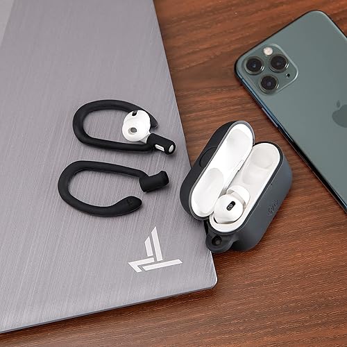 Miniatura 7 de WC HookZ + WC TipZ - Combo de ganchos para las orejas y puntas de espuma viscoelástica para Airpods Pro de Wicked Cojines, color negro y negro