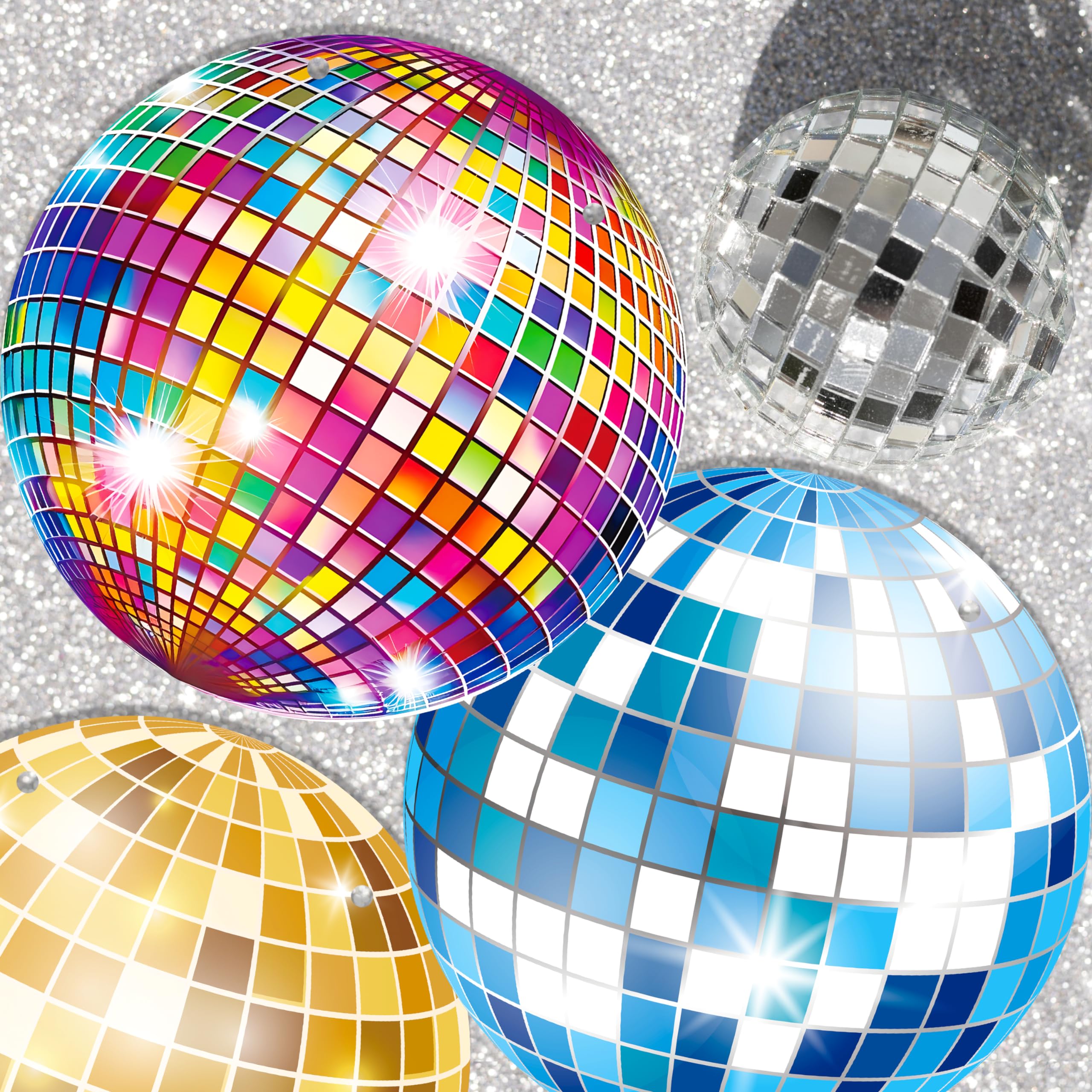 Blosssound Disco-Party-Dekoration – Rosa Discokugel-Folienvorhang 1x2 M, Für 70er-Jahre-Partys & Junggesellinnenabschied