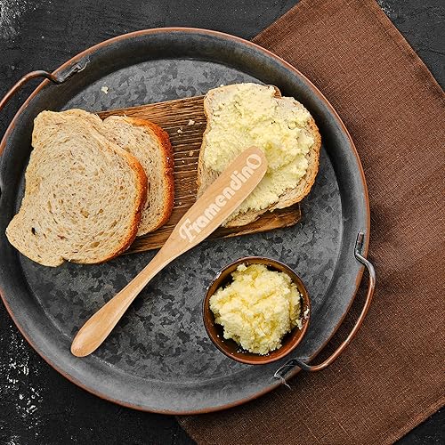 Miniatura 5 de Framendino, Paquete de 6 esparcidores de mantequilla de madera, queso de madera, gelatina de maní, sándwich, crema para esparcidor, desayuno,