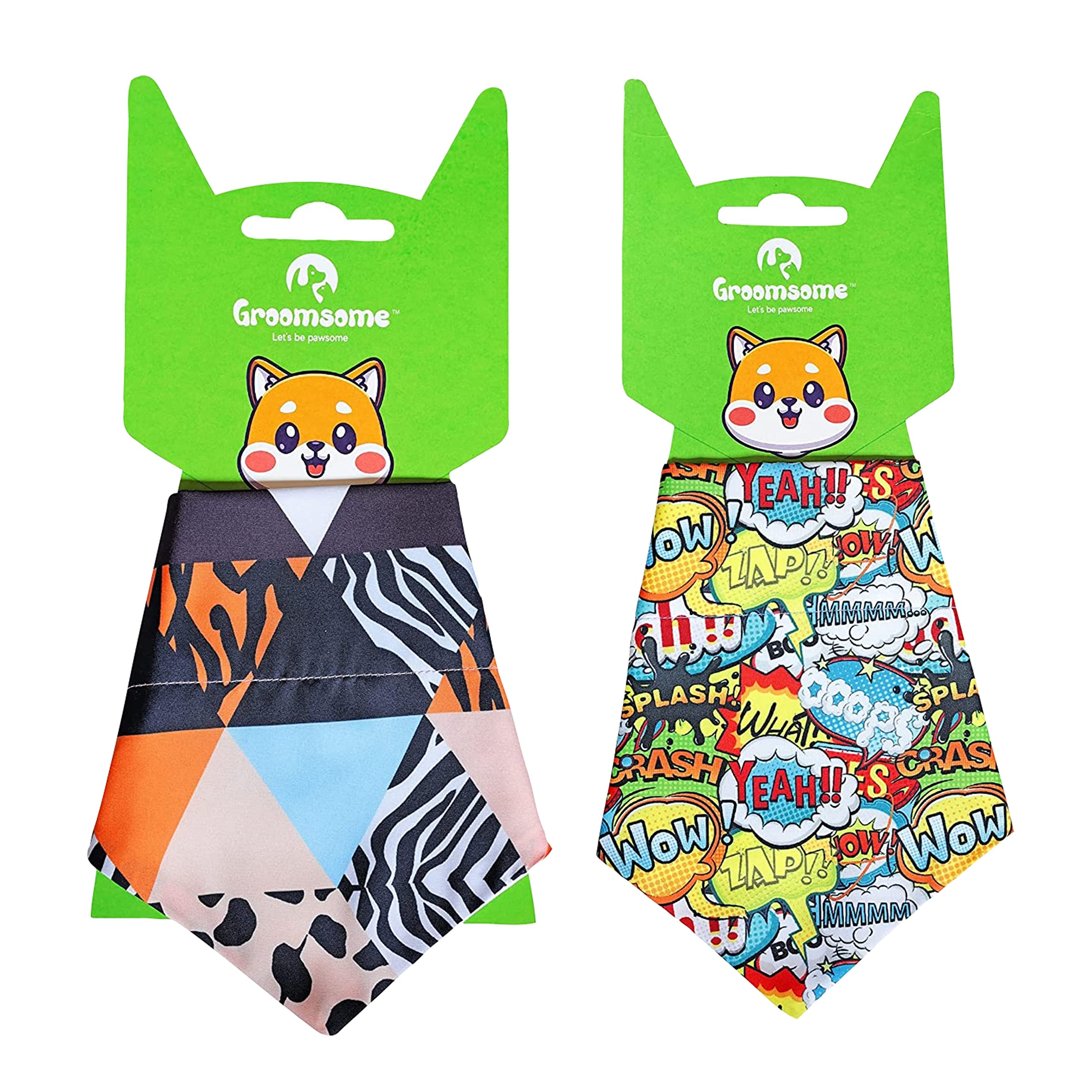 GROOMSOME Dog V-Bandana/Dog Scarf Combo- Set of 2 (Size:Large) (B09VBBJN37) Amazon Price History, Amazon Price Tracker
