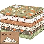 Organic Burp Cloths Baby Boy, Girl - 6-Pack Large Cotton Burping Cloths for Babies, Spit Up Rags, Super Absorbent, Ultra Soft Newborn Rag, Gender Neutral, Machine Washable, Durable (Fall Spores)