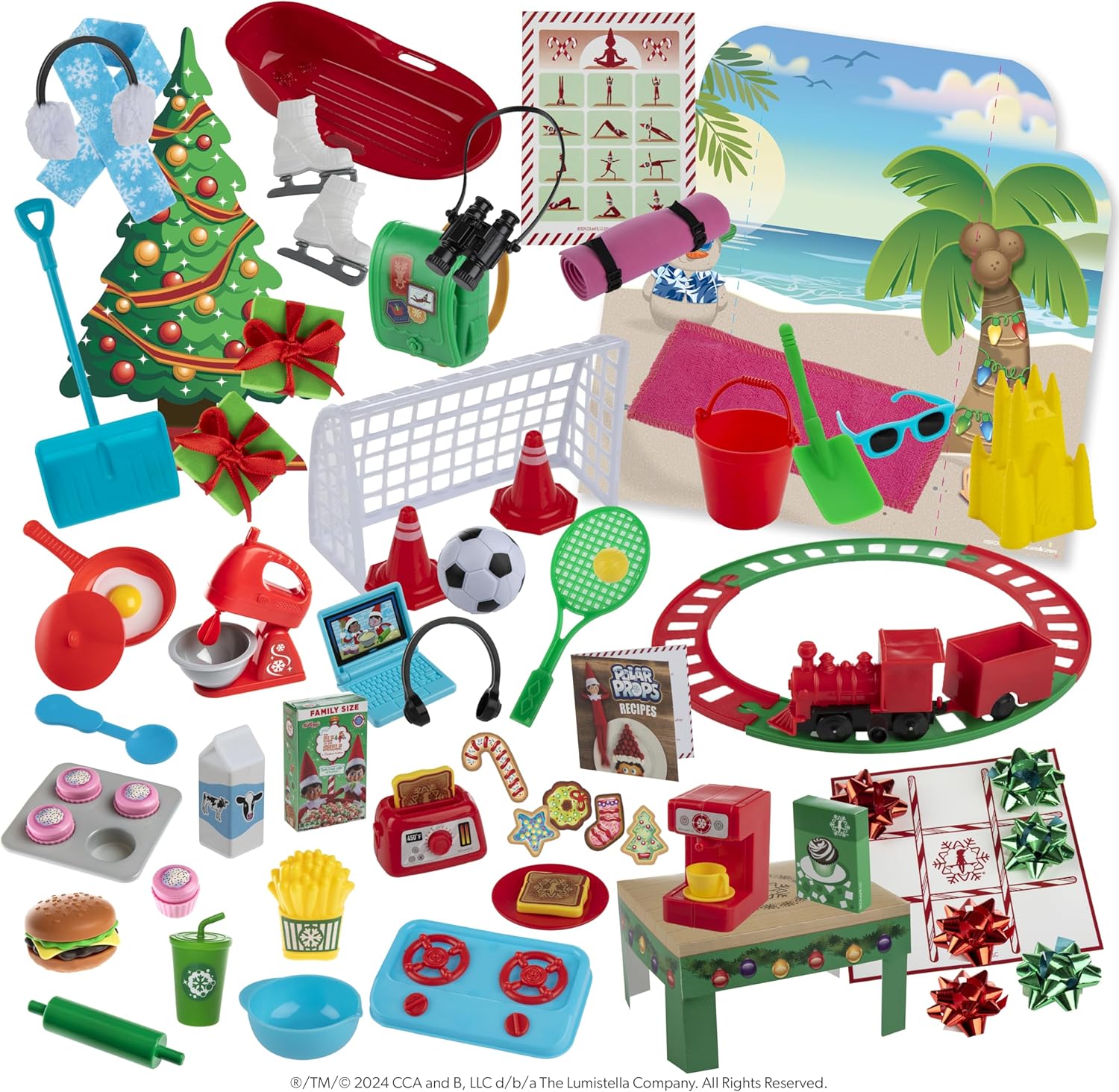 The Elf on the Shelf 24-Day Ultimate Kit – Official Elf Accessories with 70+ Props, Idea Cards, and Backdrops – Easy Elf on The Shelf Ideas for Kids – Christmas Decorations – Scout Elf Not Included.