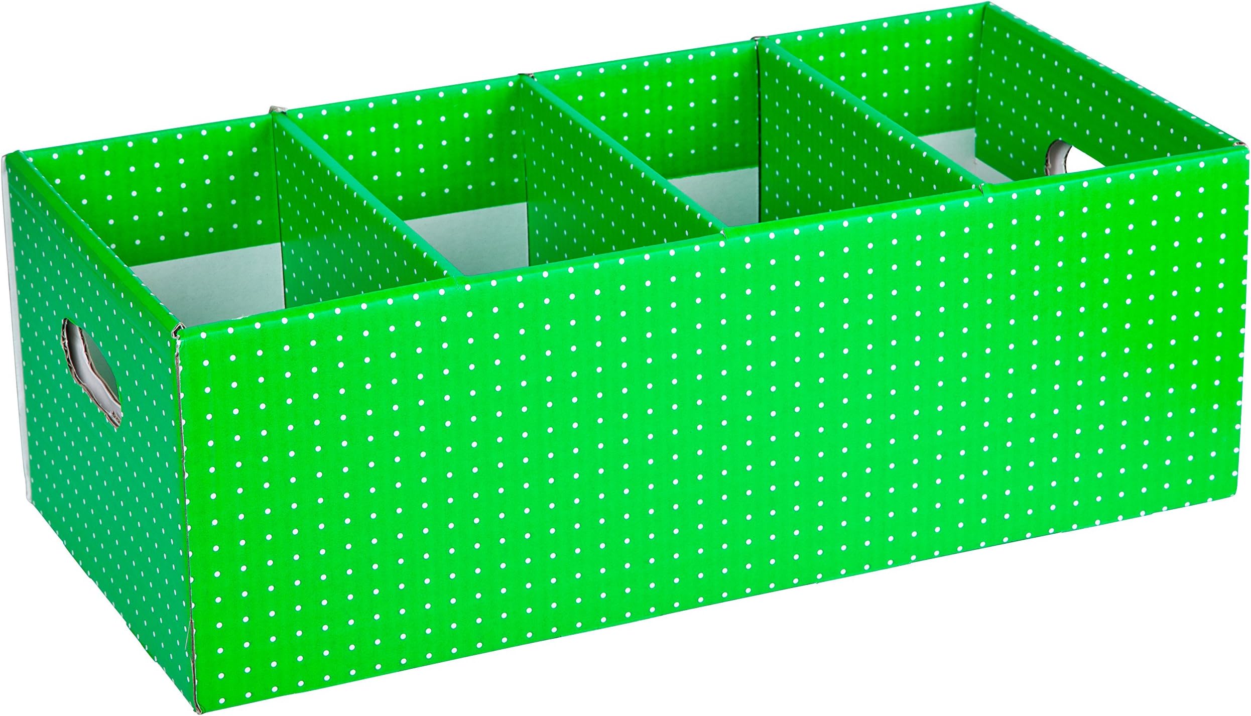 Tote Box Vibrant Spotty Colors, Strong Book Storage,Theme and Display Box. 7.25" x 10.5" x 21.5 Green (CITBG019962243424)