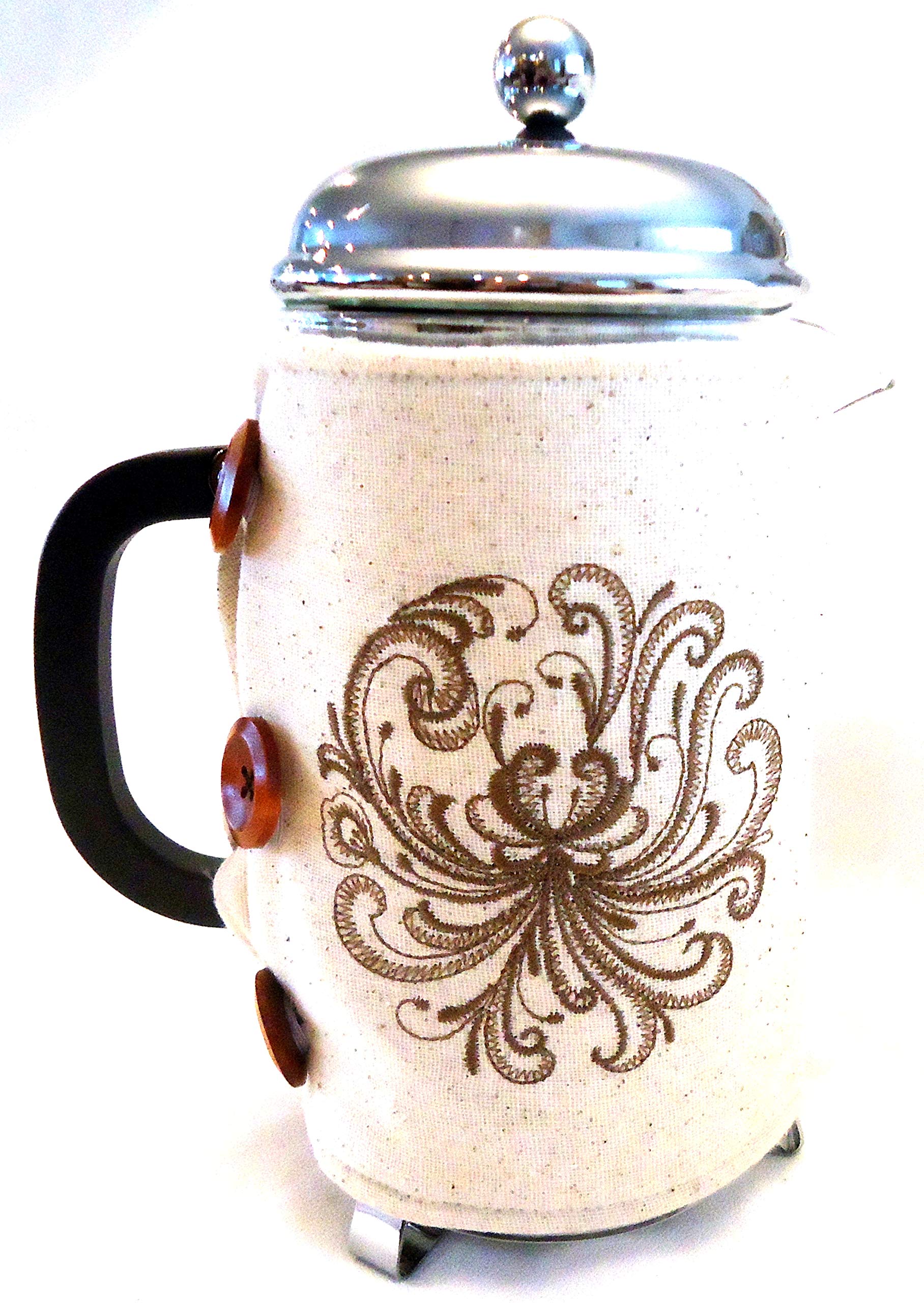 Integrity Designs Scandinavian Rosemaling Embroidered French Press - tea cozies | Mubboo