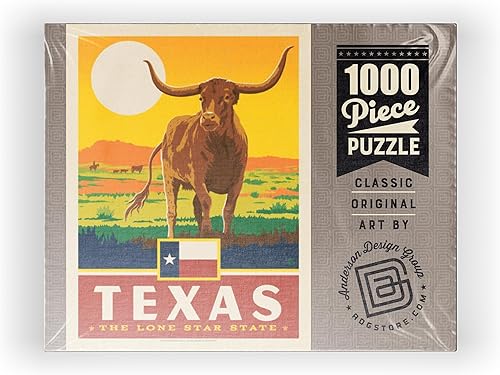Miniatura 8 de MyPuzzle Texas The Lone Star State, State Pride Vintage Poster - Rompecabezas prémium de 1000 piezas para adultos