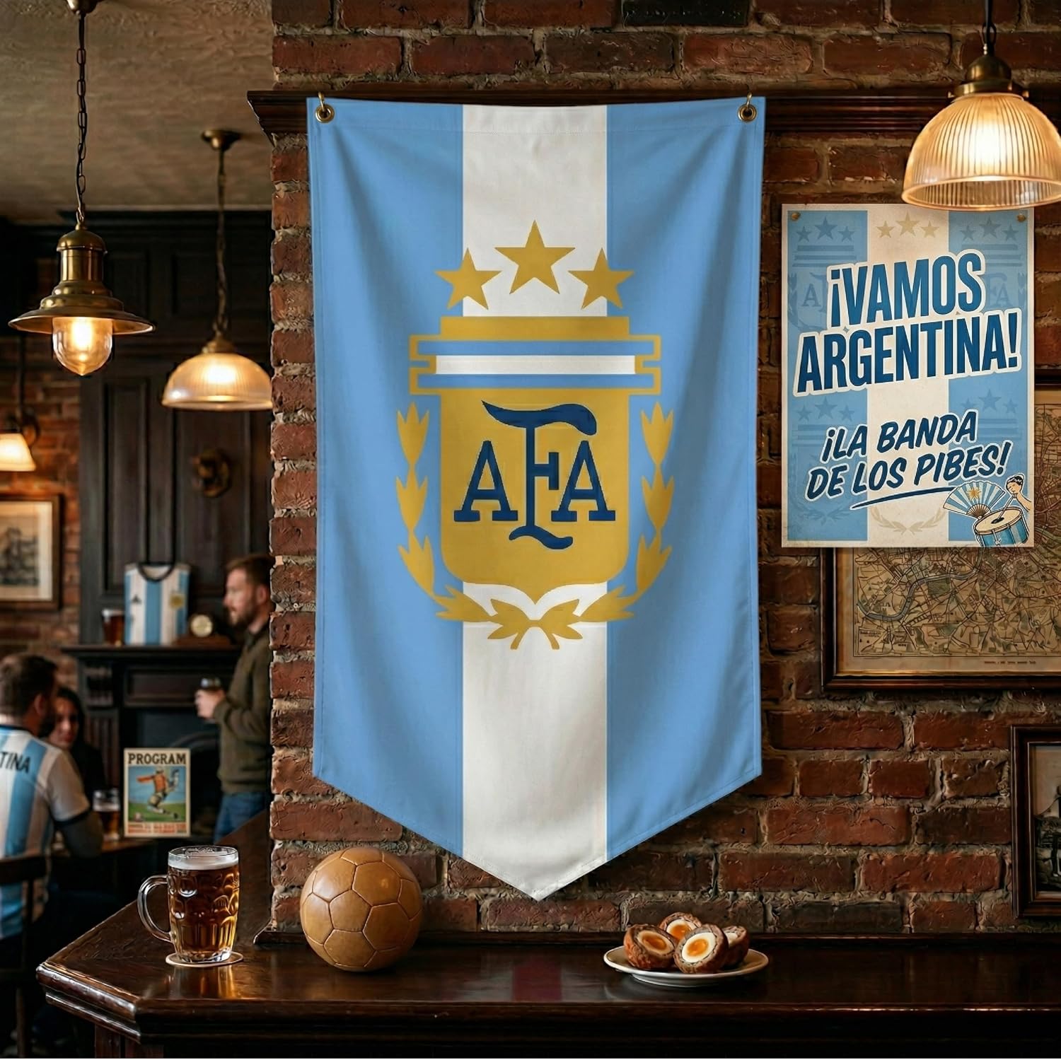 World Cup 2026 Pennant Flag 70x130 cm / 28x51 in – Outdoor Indoor Soccer Banner for Party Decoration, Home, Bar, Man Cave, Garden – World Cup Decor for Fans & Events | Argentine
