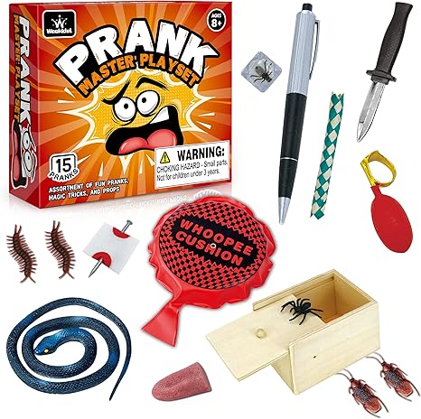 Prank kit, 25 PCS Prank Stuff, Pranks for Kids Adults, Cool Funny Prank Gifts for April Fools Pranks, Birthday, Christmas