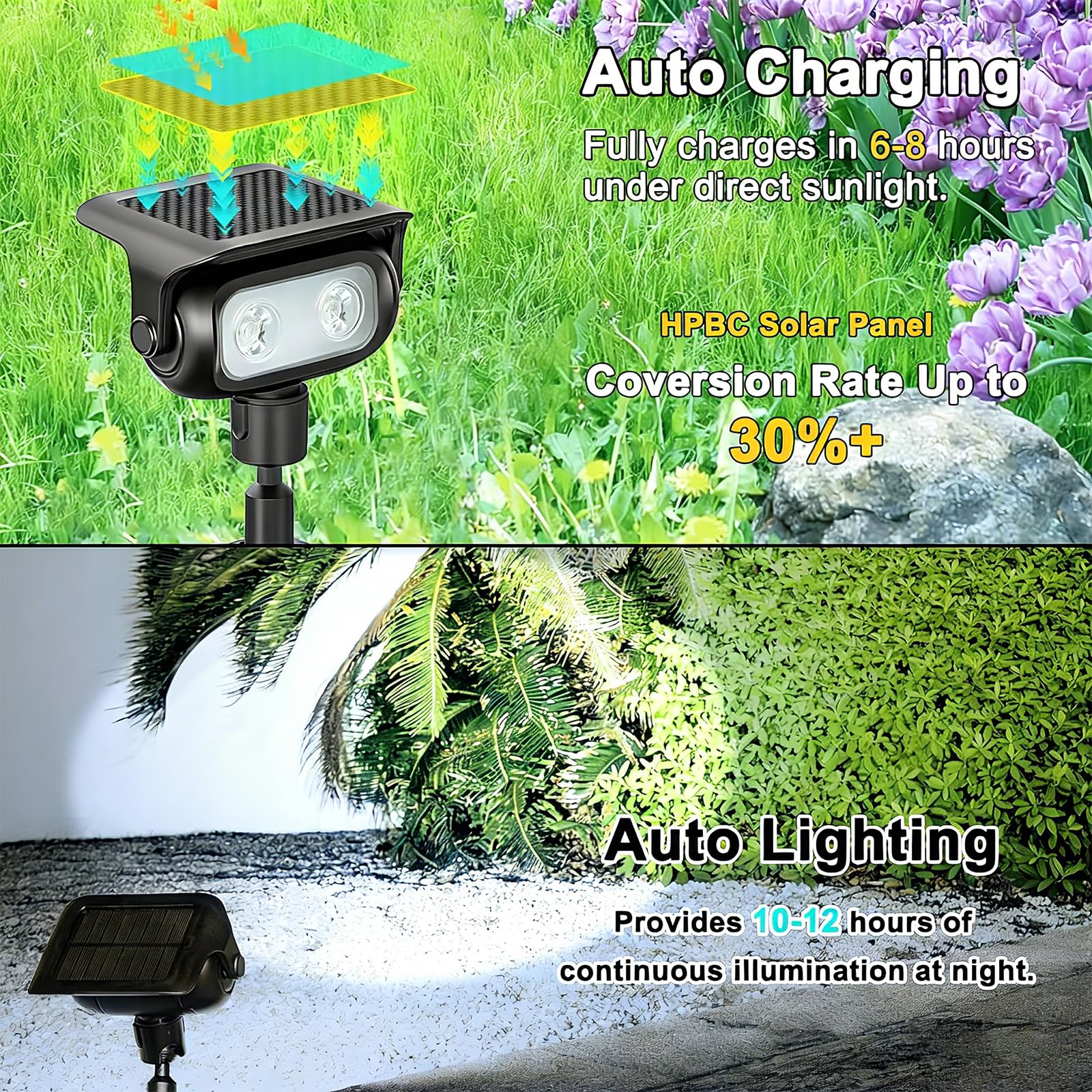 CREATESTAR Solarlampen für Außen mit Bewegungsmelder 4 Stück, 6500K Kaltweiß Solarstrahler für Außen mit 4 Modi, Erdspieß & Wandmontage,IP65 Wasserdicht Solar Gartenstrahler für Bäume, Hof, Gehweg