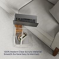 Vista 6 de HMYHUM Mesa auxiliar de acrílico transparente, mesa auxiliar en forma de C para sofá, pequeñas mesas de aperitivos para sala de estar, dormitorio