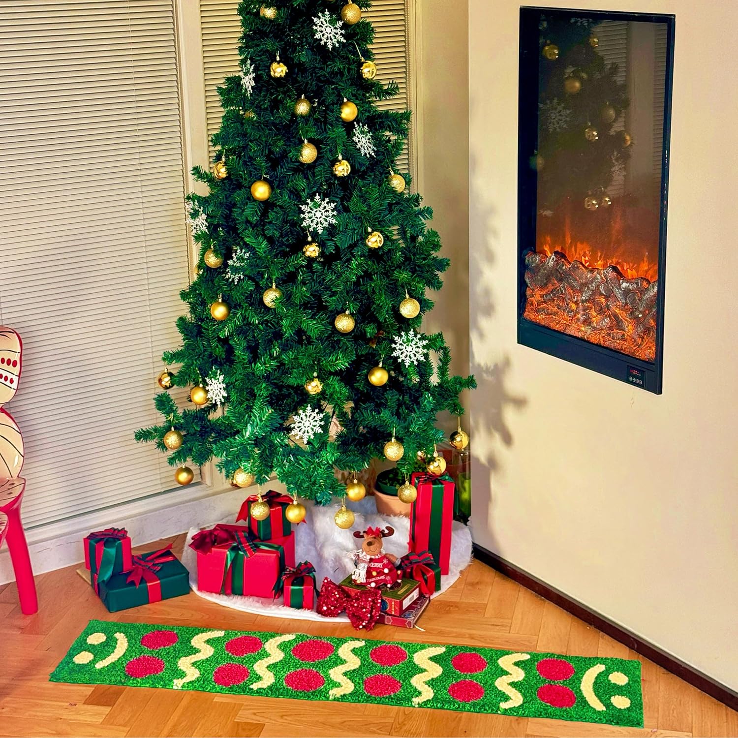 Modular Accent Rug (1-Piece)-Doodle Smile, Washable Non-Slip Accent Rug, Part of Modular System for Mix & Match with Other Pieces, 150×30cm (59”×12”)