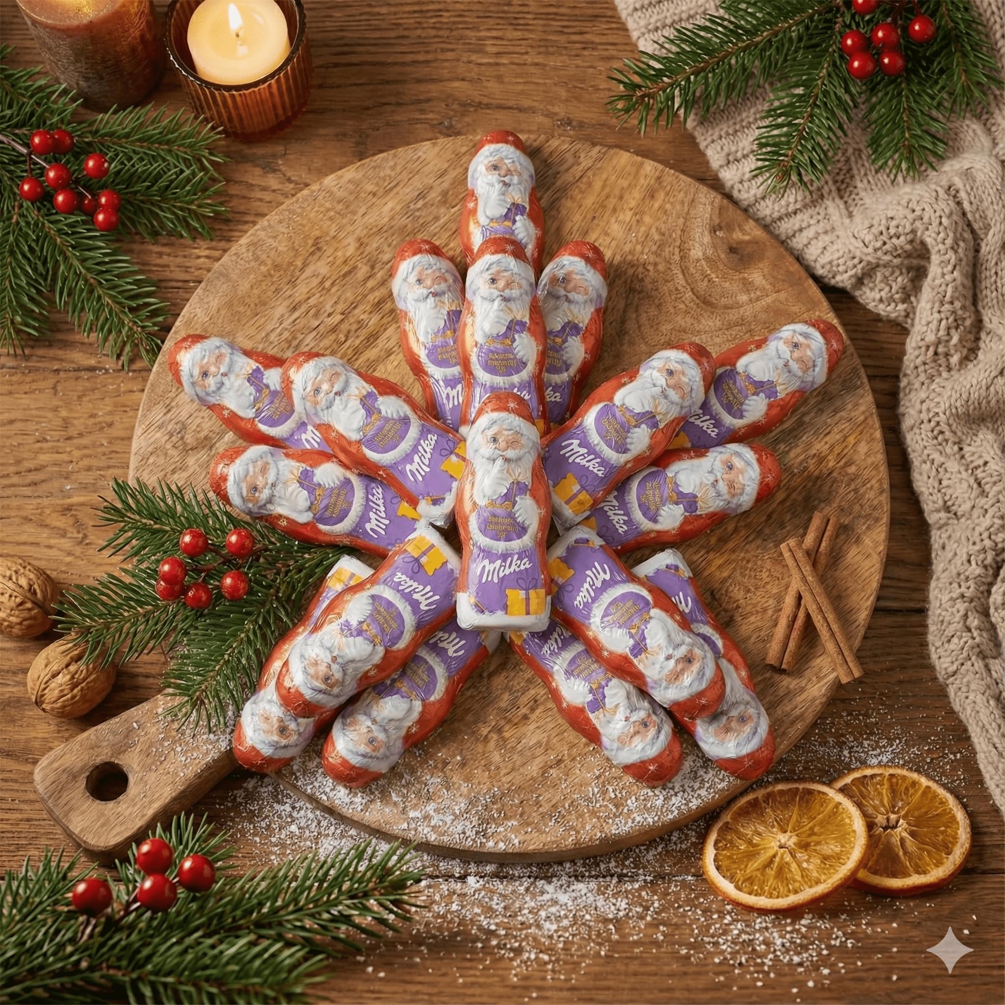 Schoko-Weihnachtsmänner Großpackung 1,5 kg - ca. 160 Stück einzeln verpackt, Weihnachts-Schokolade