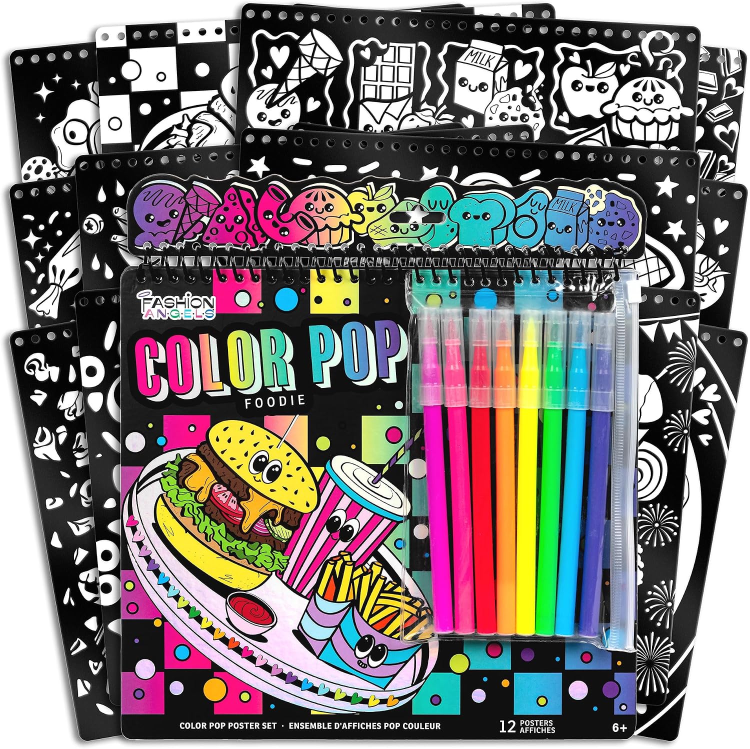 Fashion Angels Color Pop Foodie Poster Portfolio, for Kids Ages 8+