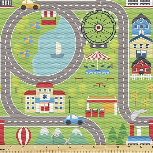 Ambesonne - Tela multicolor impresa digital por The Yard