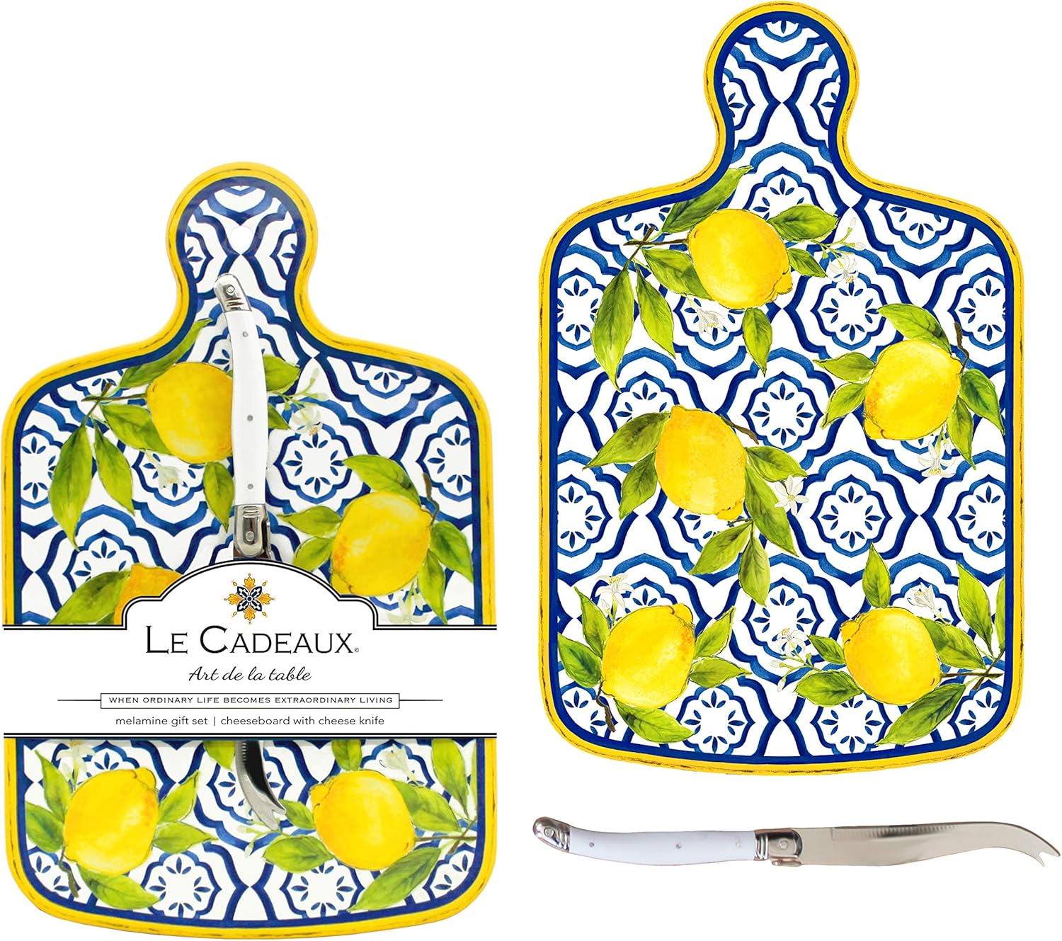 Le Cadeaux Melamine Cheeseboard with Cheese Knife Gift Set, Palermo