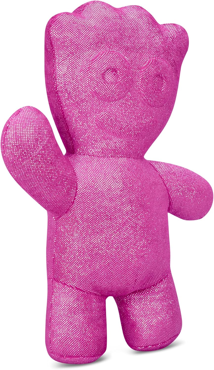 iscream Sour Patch Kids Sparkly 16.75" x 12" Candy Character Shaped Pillow, Pink