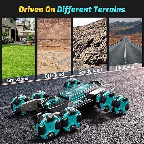 Miniatura 5 de Carsky 8WD - Coches de control remoto para edades de 8 a 13 años, autos de acrobacias a control remoto para niños, juguetes giratorios de 360 de