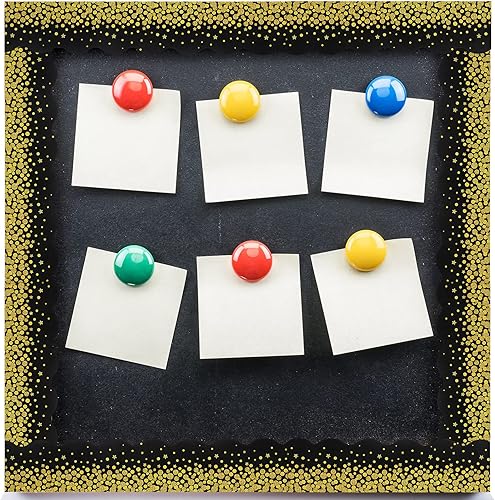 Miniatura 3 de Tinlade Tablero de anuncios de confeti dorado de 80 pies, bordes para tablón de anuncios, decoración de aula, decoración de regreso a clases,