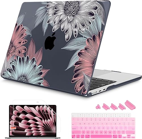 Miniatura 14 de Mektron Diseñada para MacBook Air 2025/2024/2023 de 15 PULGADAS M4 A3241 /M3 A3114 /M2 A2941, Carcasa de Cubierta Rígida de Plástico Impreso