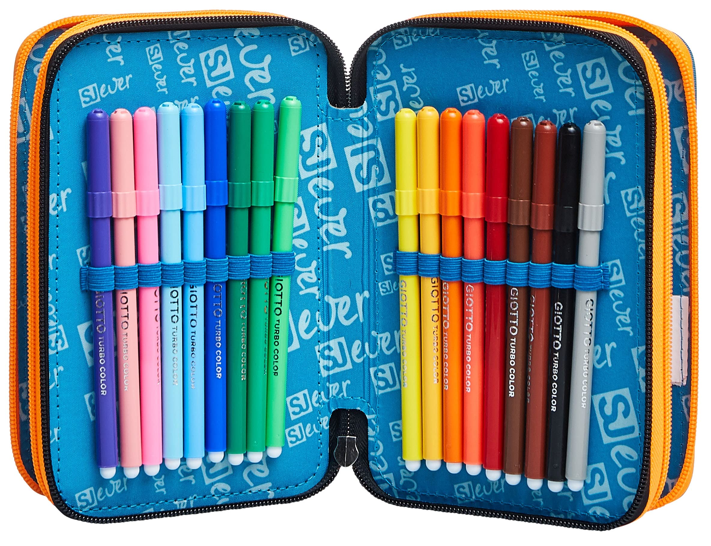 SJ GANG Federmäppchen, Mäppchen, mehrfarbig, Federtasche für Schreibwaren, Etui mit Stiften, Kugelschreiber, & mehr, Kinder, Mädchen & Jungen, Grundschule, 3 Fächer; SJ-Muster schwarz
