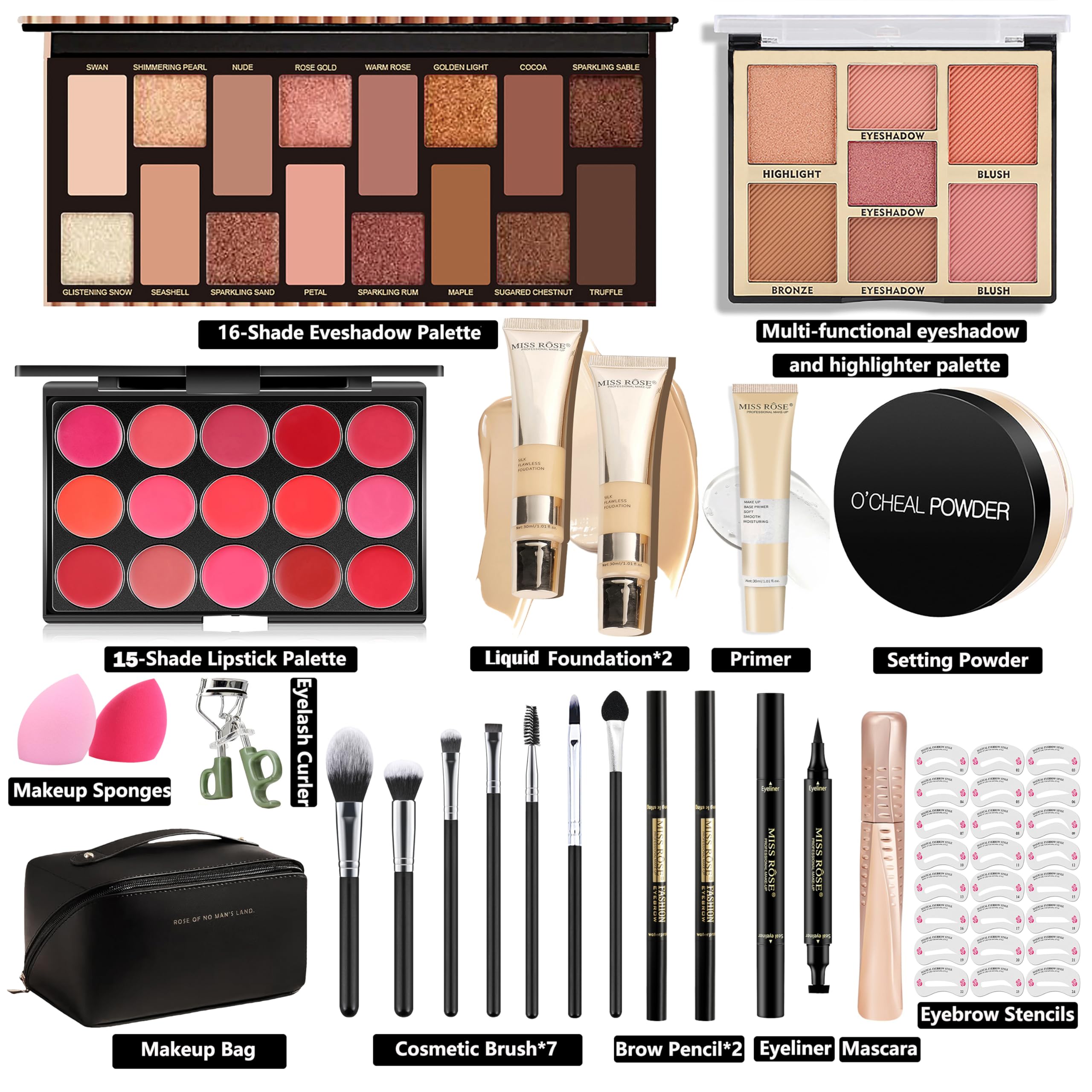 Loveächt Make-Up Sets - All In One Make Up Set For Women - Makeup Kit with Eye Shadow Palette, Lipstick - Image 2