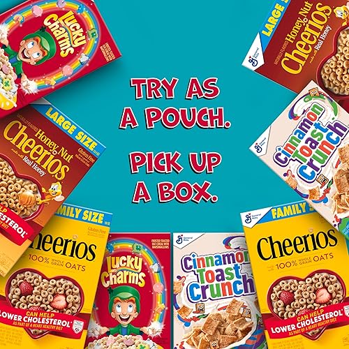 Miniatura 6 de Paquete de cereales variados de General Mills, Lucky Charms, Cinnamon Toast Crunch, Cheerios y Honey Nut Cheerios, 8 sobres de porción individual