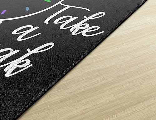 Miniatura 2 de Flagship Carpets Take A Break - Tapete infantil con reloj de hora para entrada o puerta de casa o alfombra de área pequeña, 30 x 30 pulgadas, color