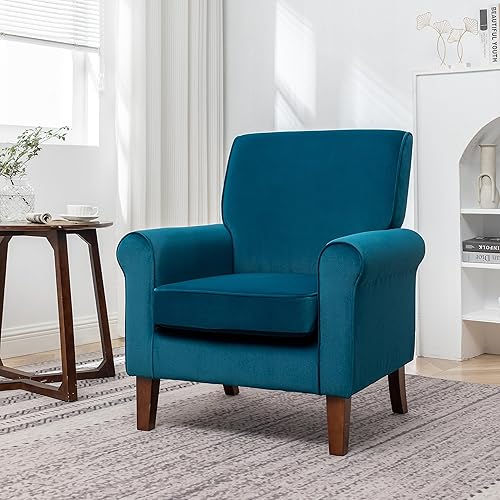 Miniatura 11 de US Pride Furniture Sillas tradicionales para sala de estar, dormitorio y oficina, sillón decorativo con marco de madera de abedul y elegantes