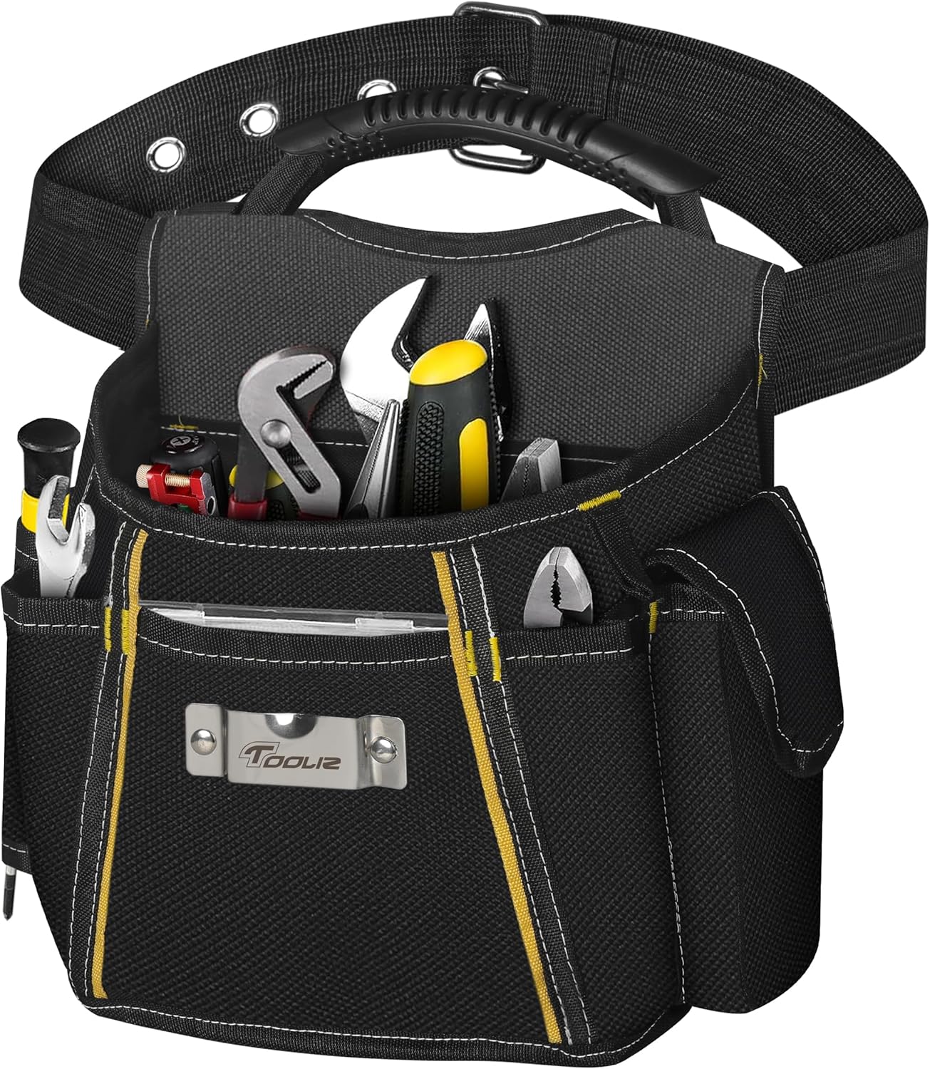 حزام أدوات للخصر الصغير، حزام مشبك من الفولاذ المقاوم للصدأ عالي التحمل للكهربائي والنجار والمقاول والحرفي والبستنة - بناء صغير وخفيف الوزن ومتين بخياطة مزدوجة للرجال والنساء