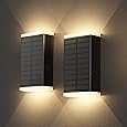 LUHLEE Solar Wall Lights - Modern Outdoor Solar Wall Lamps, Bright LED Wall Sconce for House, Yard, Deck, Garage, Front Porch