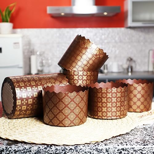 Miniatura 5 de SHSH trade group Molde de paska para pan de Pascua de 12 onzas, 12 onzas, molde de papel panettone, molde de papel para panettone, molde de papel
