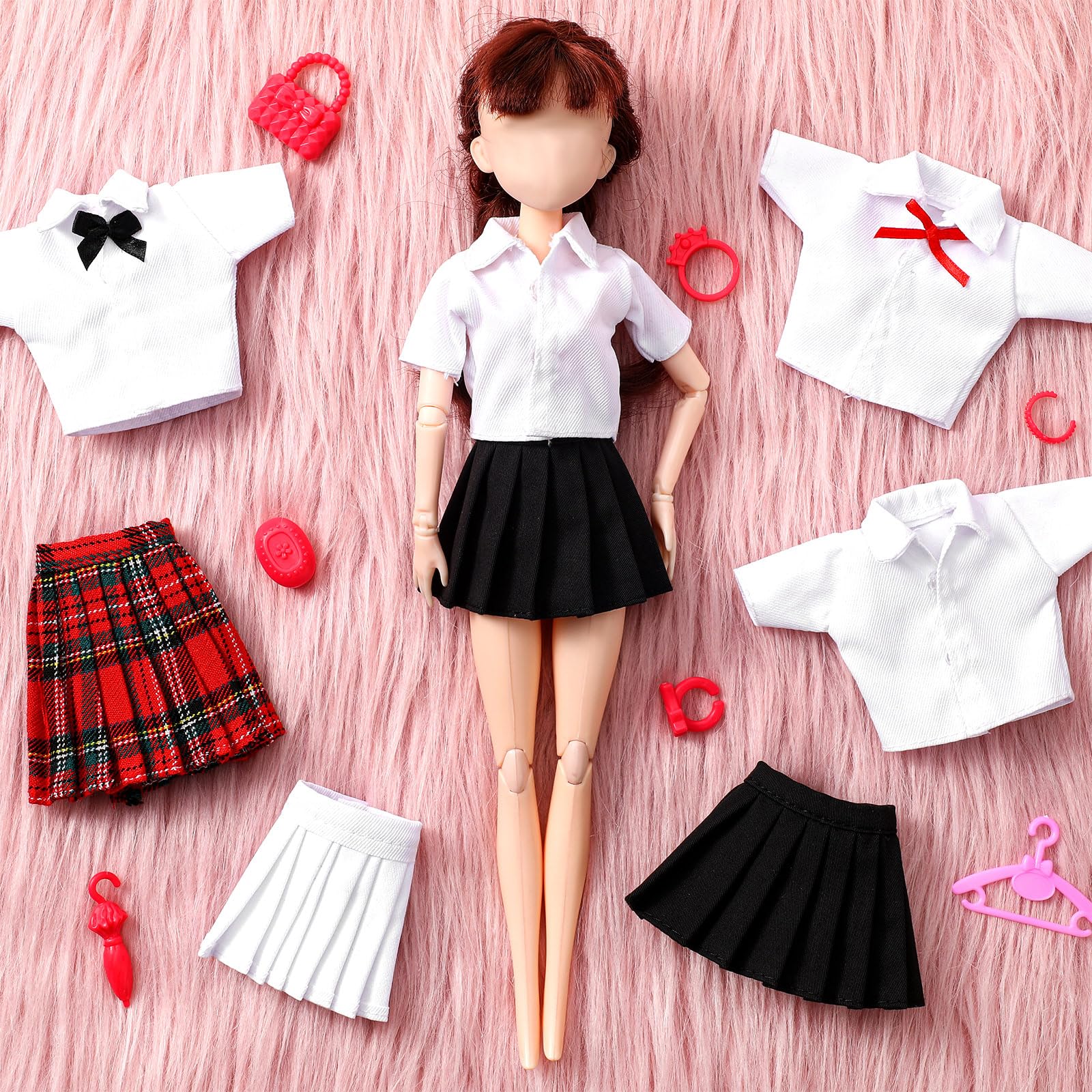 Bencailor 8 Pieces Summer Doll Clothes for 11.8 Inch Doll Accessories Shirt Skirts Dress Outfit Clothing for Birthday Gift(Classic)