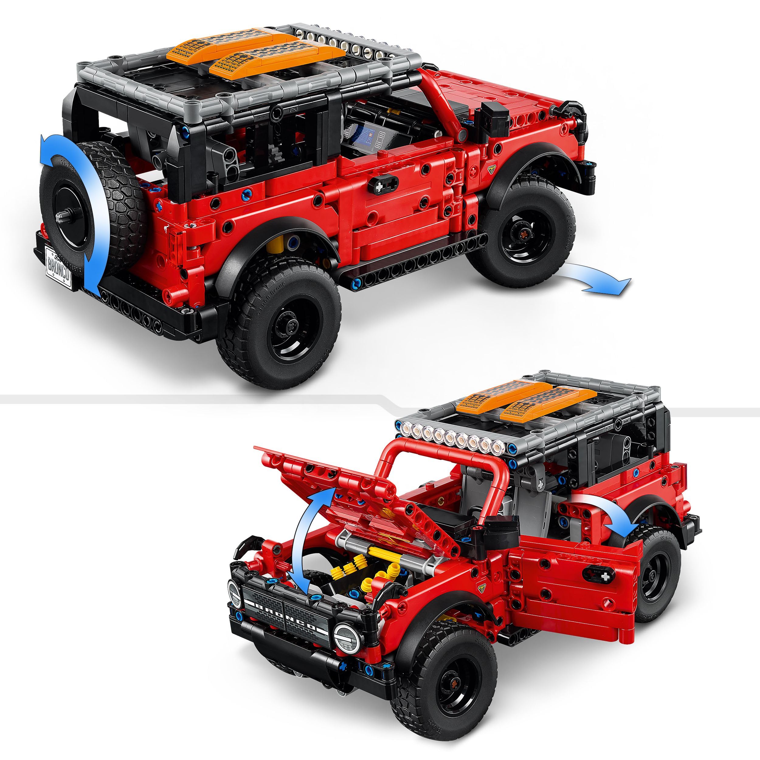 LEGO Technic Ford Bronco SUV Off Road Car Toy, Model Kit with Opening Doors, V6 Engine, Suspension & Steering - Image 4