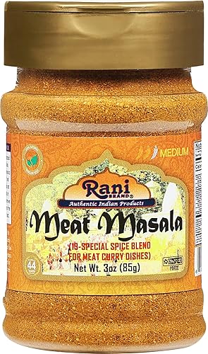 Rani Carne Curry Masala Mezcla de 21 especias 3oz (85g) Tarro PET Todo natural Vegano Sin colores Apto para gluten Sin OMG Kosher Origen indio
