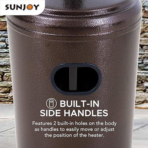Miniatura 7 de Sunjoy Calentador de patio de 47,000 BTU, calentador de propano portátil independiente, calentador de propano para exteriores con marco de acero con