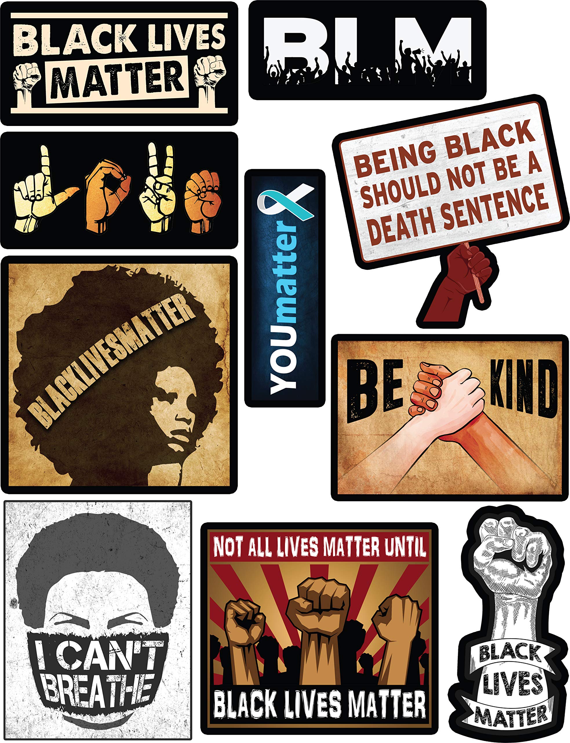 Black Lives Matter Stickers - BLM Stickers - Civil Rights Black Lives Matter Bumper Sticker - African American Stickers - Great Computer Stickers - 100% Waterproof Vinyl Stickers