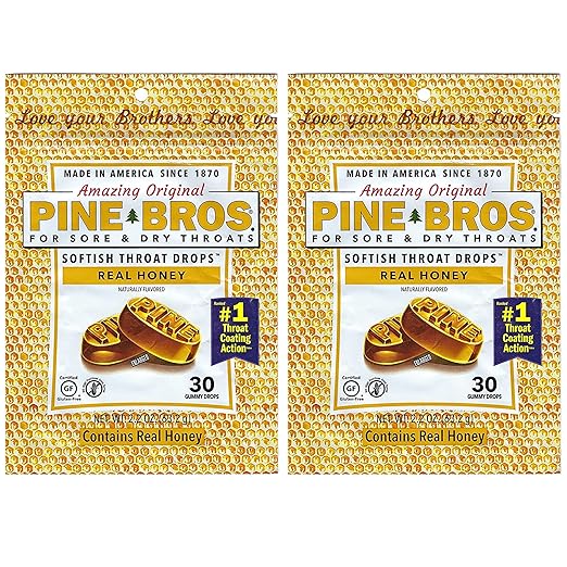 Pine Bros. Softish Throat Drops 30 Drops - Pack of 2