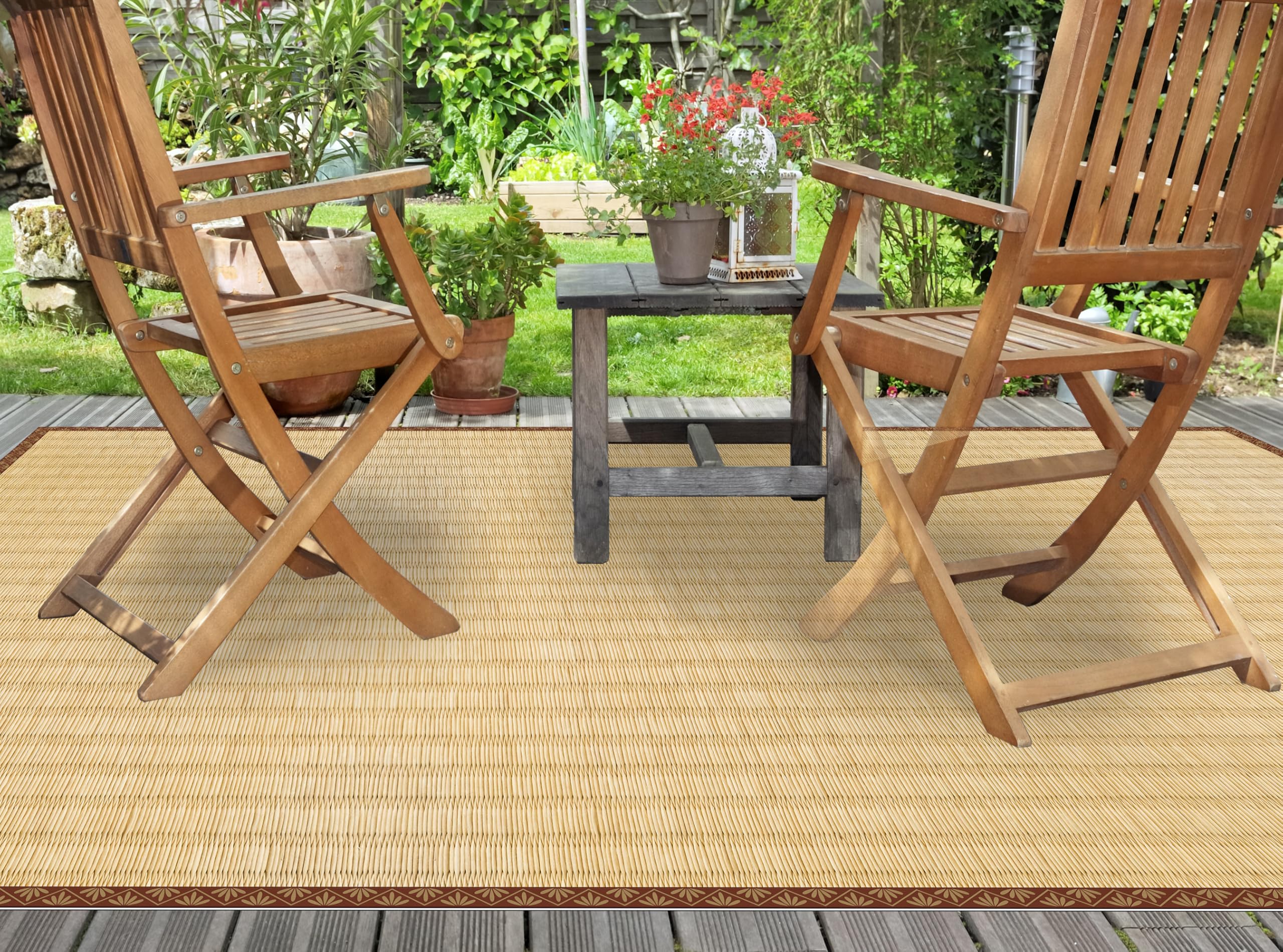 VINILIKO Design | Alfombra Vinílica Lisa Impresa - Tatami 66x250 cm - Interior y Exterior, Antideslizante, Impermeable, Lavable - Varios Tamaños - Alfombra Vinilo Salón, Terraza