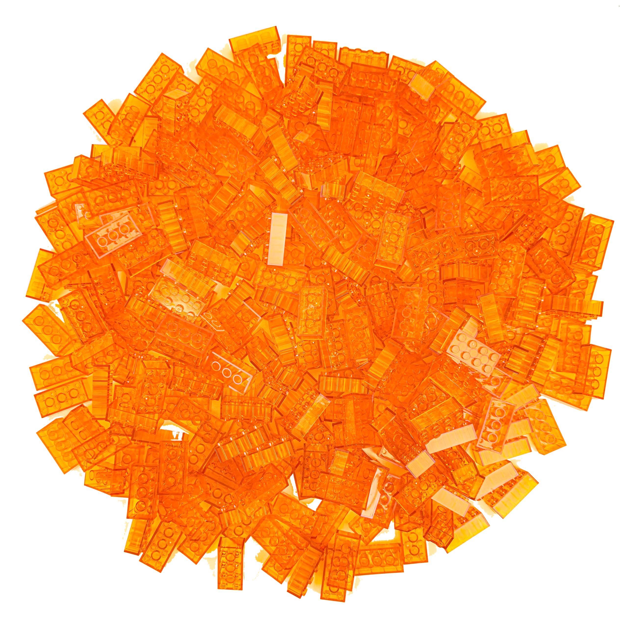 Snapklik.com : Minizfigs 2x4 Transparent Orange 100 PCS Classic Bricks ...