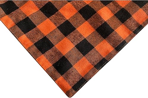 Miniatura 3 de Realeaf Bandanas de otoño para perros de Acción de Gracias, paquete de 2, bufanda naranja a cuadros para mascotas para niños y niñas, tela duradera
