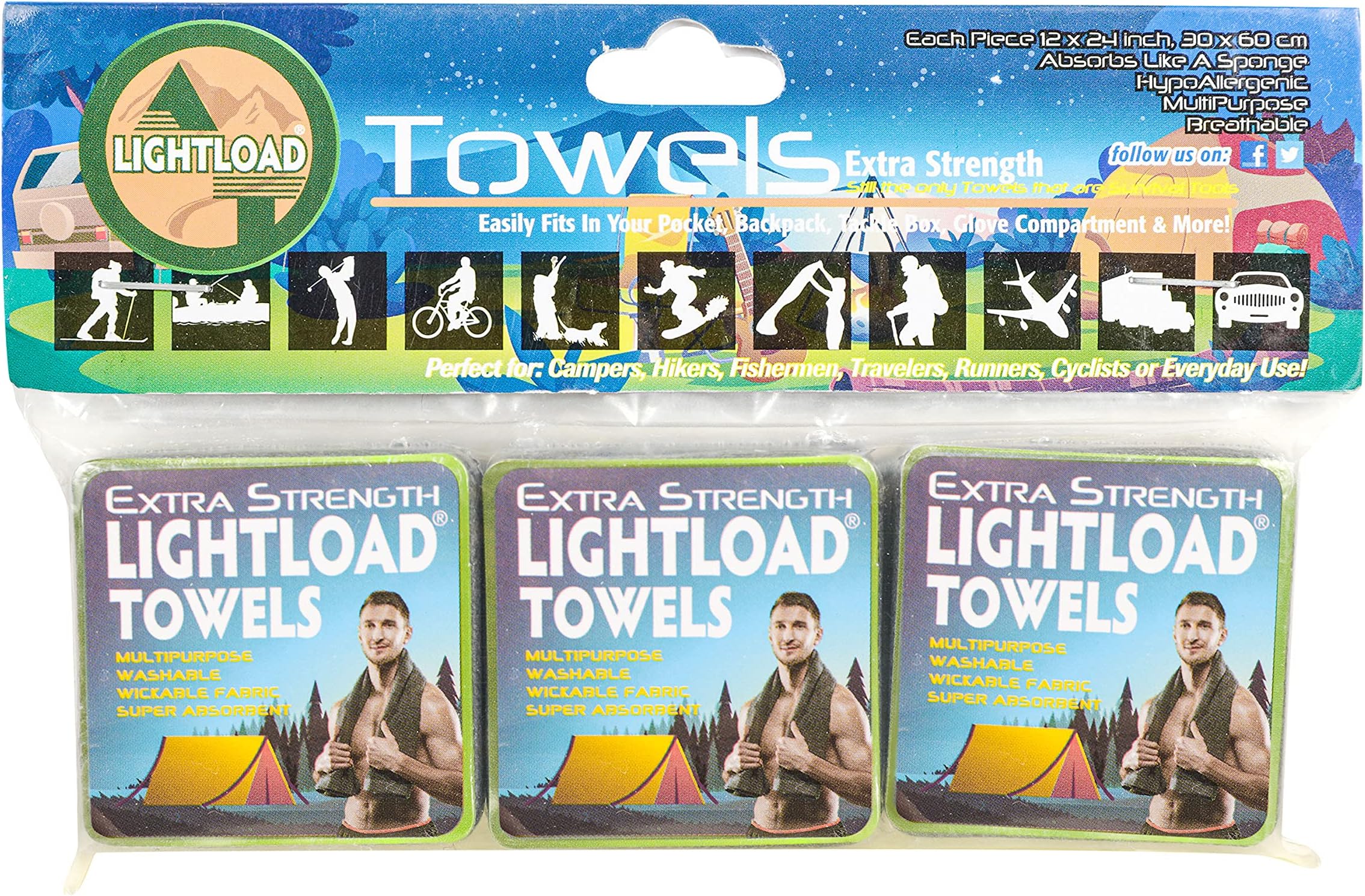 X Strength Compressed for Easy Travel and Storage Quick Dry Superabsorbent Multiuse Non Microfiber 3 Piece 12x24 .5oz