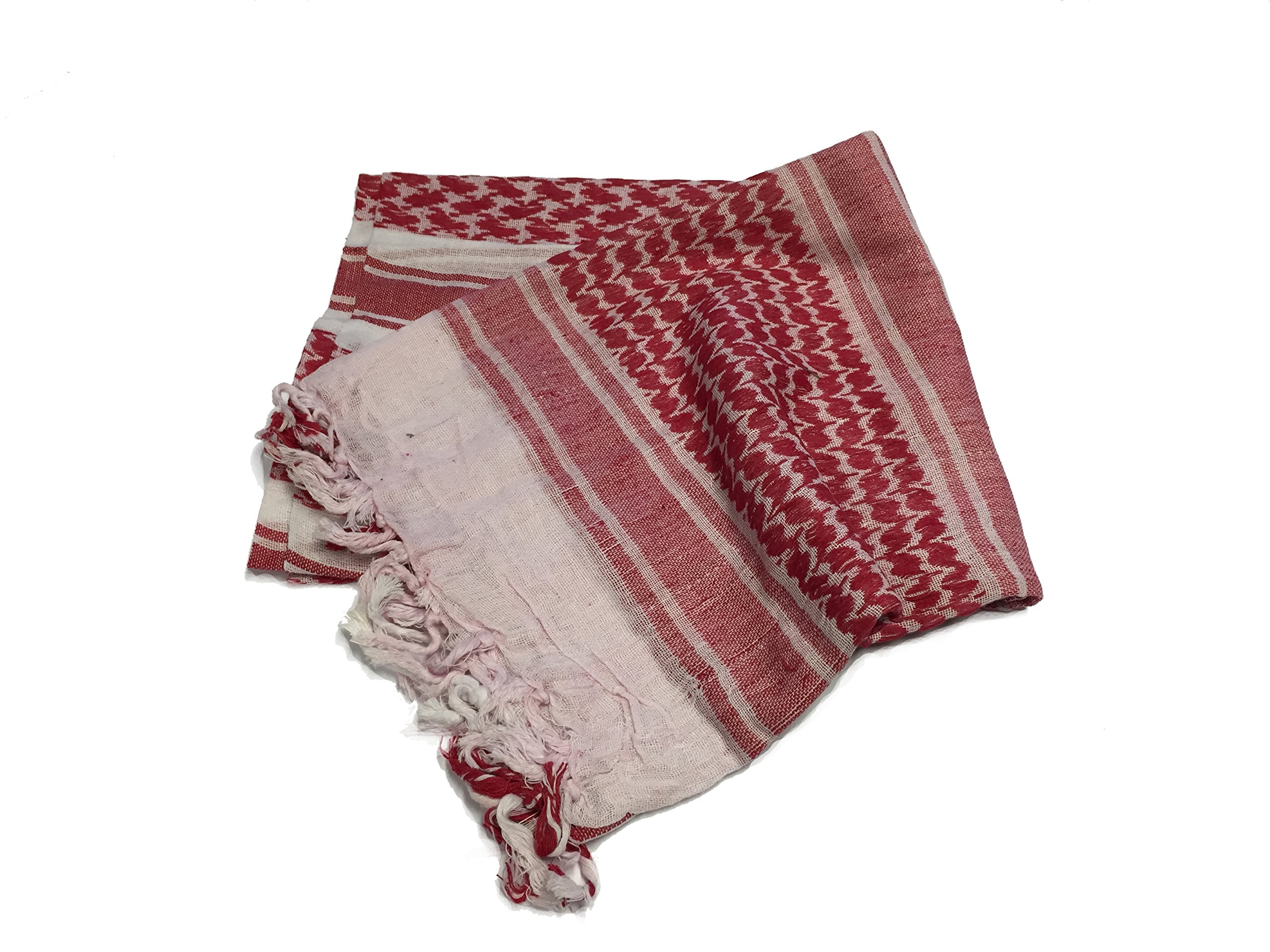 Cl Distribution Men's Red & White Military Army Shemagh Scarf Arab/Sas/Retro Tactical (Red & White)