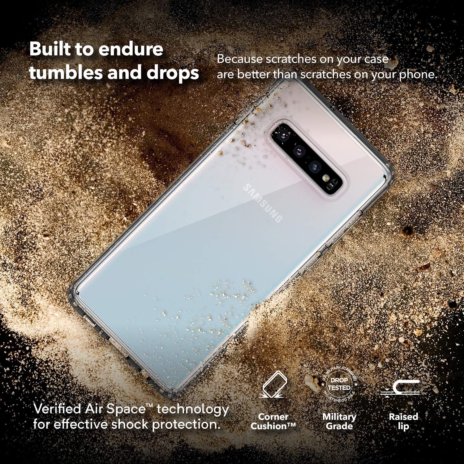 Caseology Waterfall for Galaxy S10+ Plus Case (2019) - Minimal & Transparent - Clear